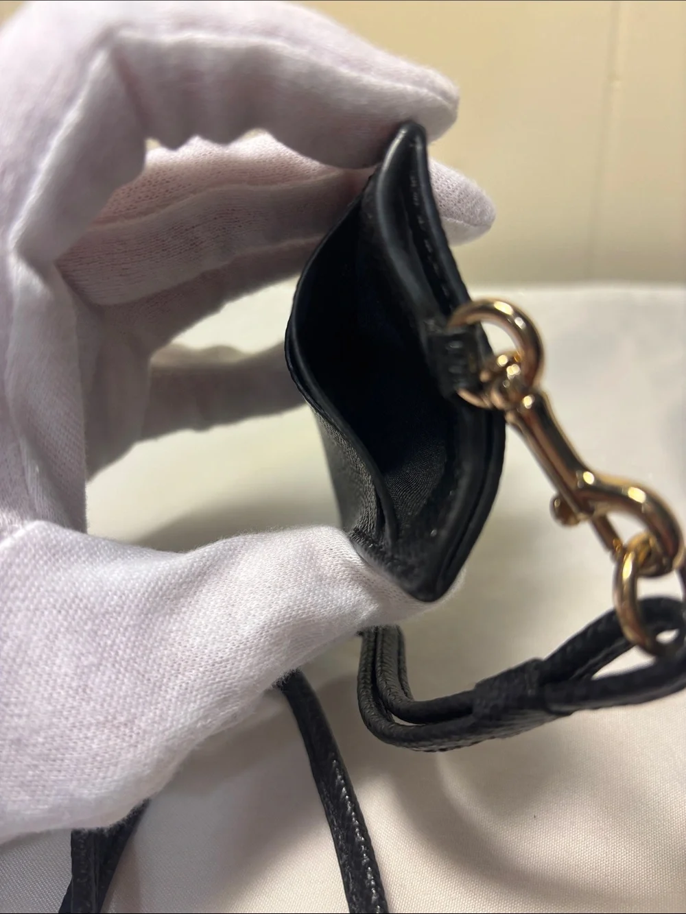 🏷️ NWT Coach ID Lanyard Badge Holder in Crossgrain Leather Black Gold